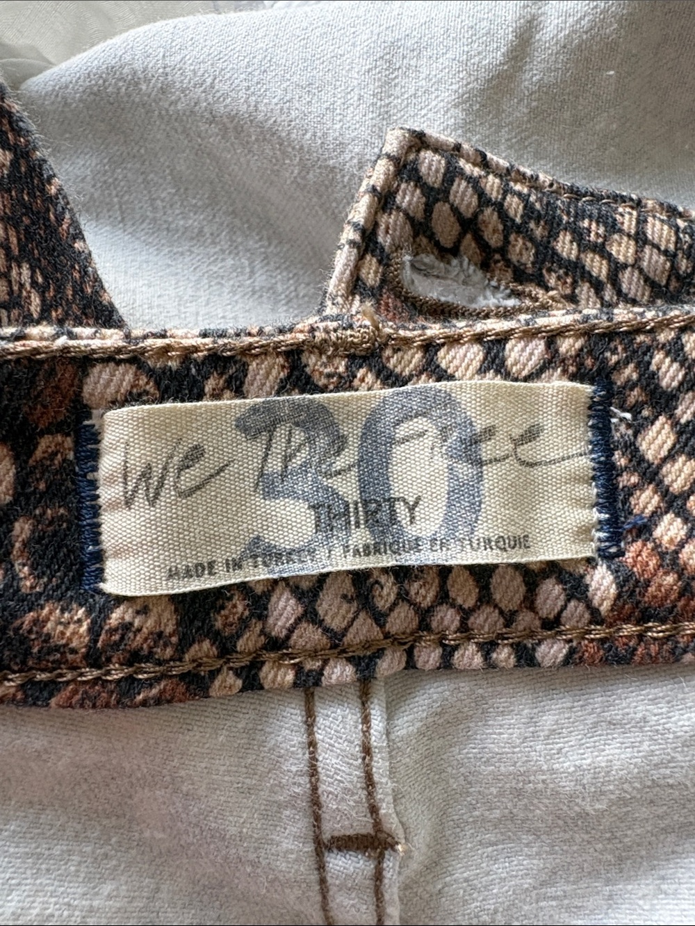 Free People Neutral Snake Print Leggings in Beige and Black - Picture 6 of 6